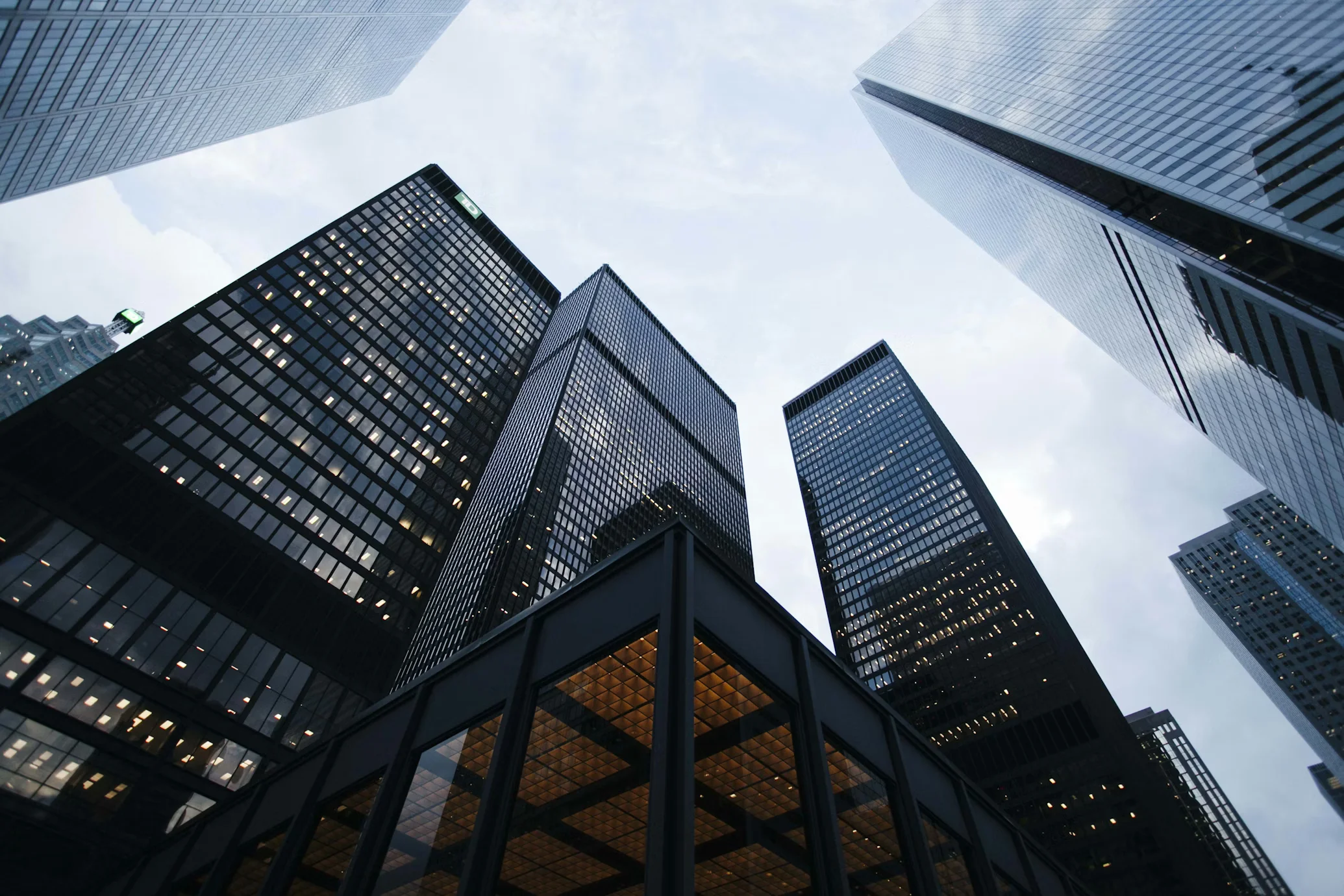 Dark corporate skyscraper
